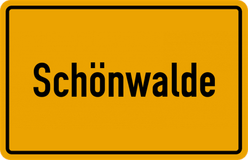 Ortsschild Schönwalde, Vorpommern