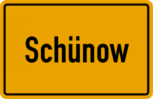 Ortsschild Schünow