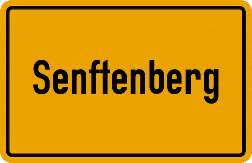 Ortsschild Senftenberg, Niederlausitz