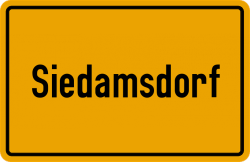 Ortsschild Siedamsdorf