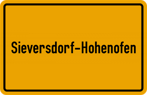 Ortsschild Sieversdorf-Hohenofen