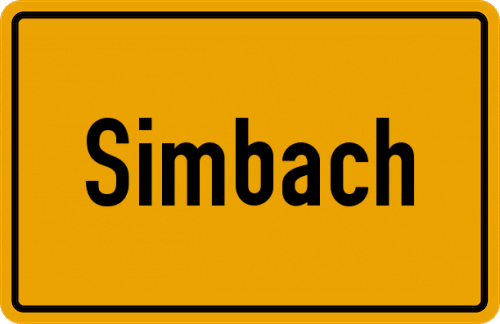 Ortsschild Simbach, Kreis Beilngries