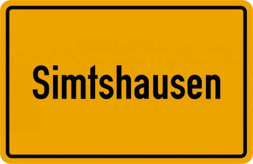 Ortsschild Simtshausen