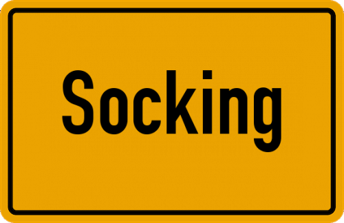 Ortsschild Socking, Kreis Vilshofen, Niederbayern