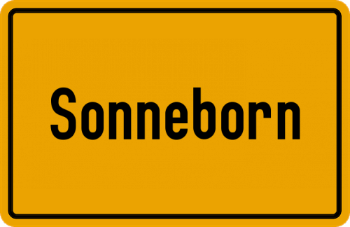 Ortsschild Sonneborn, Lippe