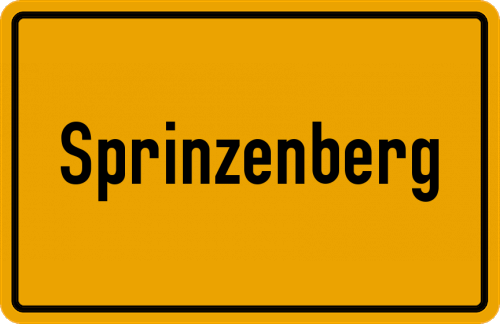 Ortsschild Sprinzenberg, Rott
