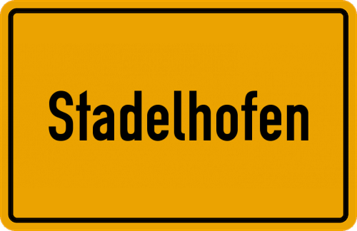 Ortsschild Stadelhofen, Unterfranken