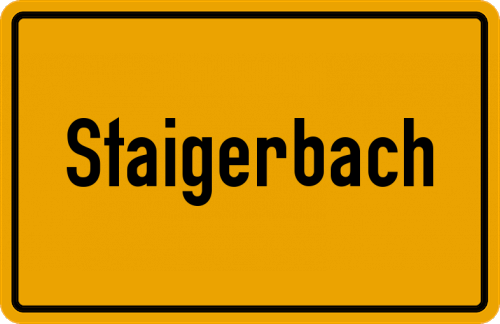 Ortsschild Staigerbach
