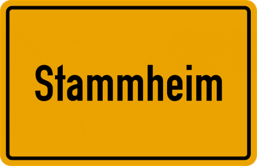 Ortsschild Stammheim, Kreis Friedberg, Hessen