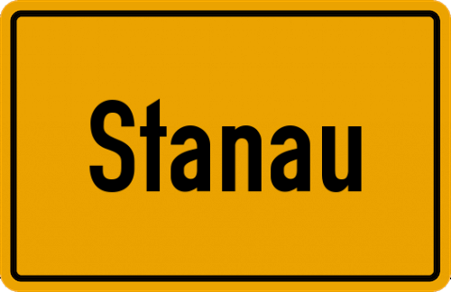 Ortsschild Stanau