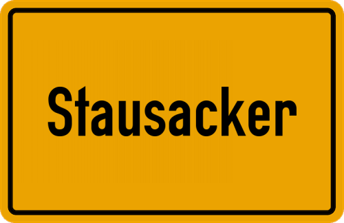 Ortsschild Stausacker, Niederbayern