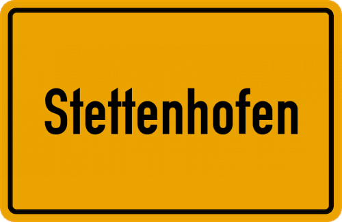 Ortsschild Stettenhofen, Kreis Augsburg