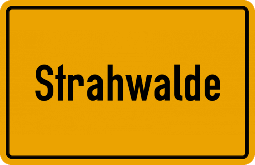 Ortsschild Strahwalde