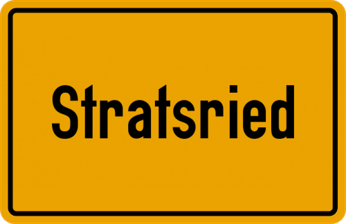 Ortsschild Stratsried, Kreis Waldmünchen