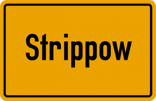 Ortsschild Strippow