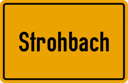 Ortsschild Strohbach