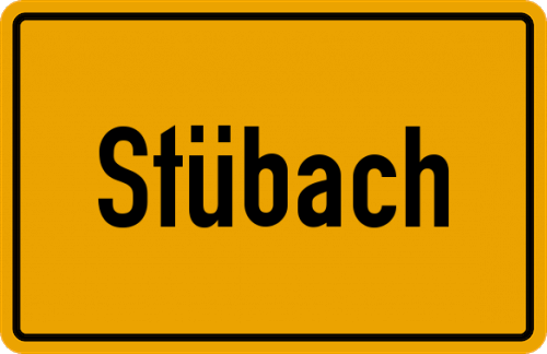 Ortsschild Stübach