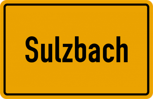 Ortsschild Sulzbach, Kreis Aichach
