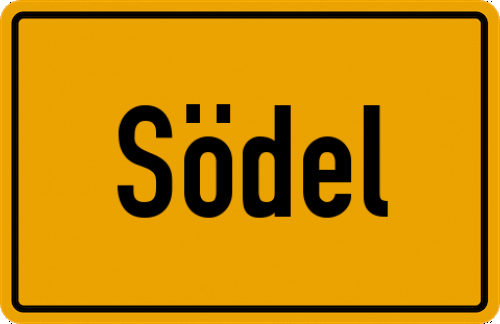 Ortsschild Södel, Kreis Friedberg, Hessen