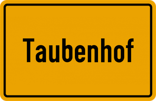 Ortsschild Taubenhof