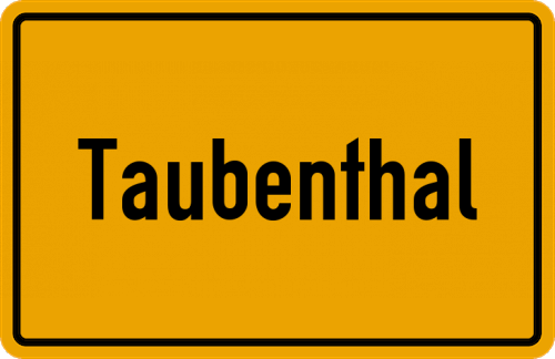 Ortsschild Taubenthal