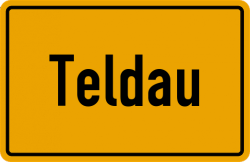 Ortsschild Teldau