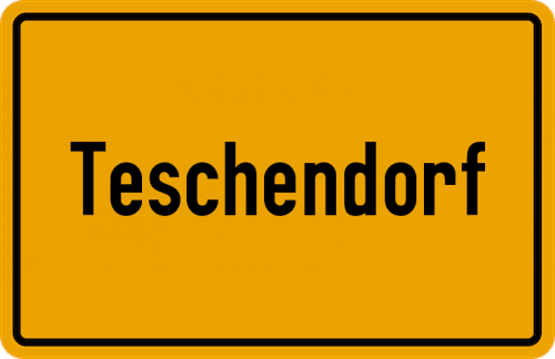 Ortsschild Teschendorf, Niedersachsen