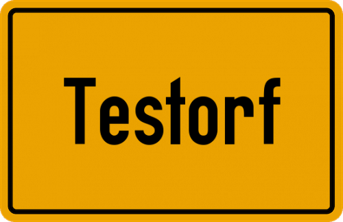 Ortsschild Testorf, Niedersachsen