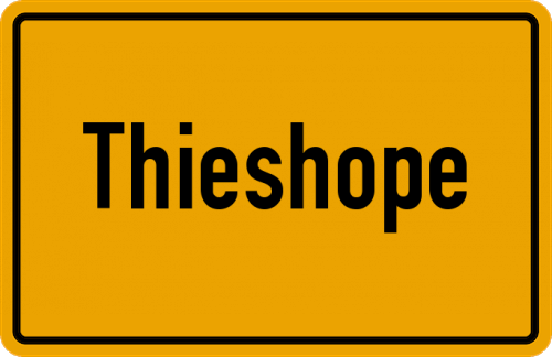 Ortsschild Thieshope