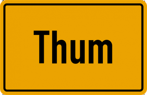Ortsschild Thum, Kreis Düren