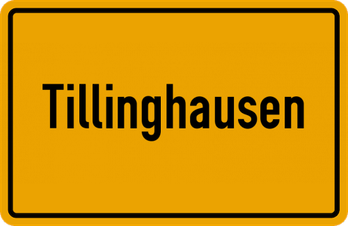 Ortsschild Tillinghausen