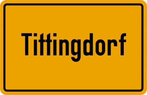 Ortsschild Tittingdorf, Wiehengebirge