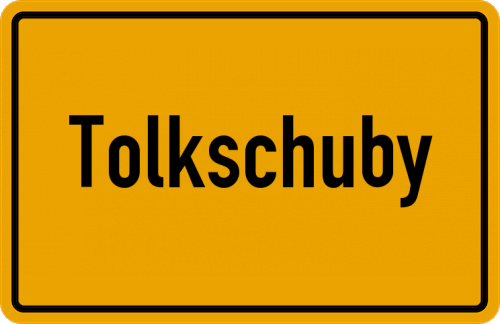 Ortsschild Tolkschuby