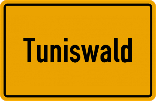 Ortsschild Tuniswald