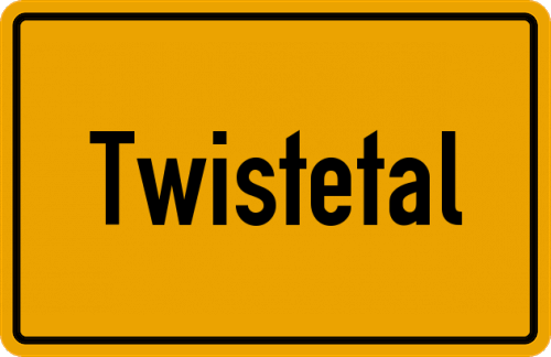 Ortsschild Twistetal