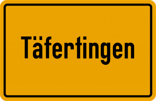 Ortsschild Täfertingen, Kreis Augsburg