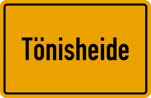 Ortsschild Tönisheide