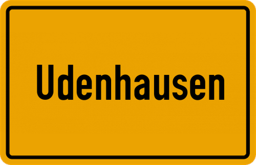 Ortsschild Udenhausen, Kreis Hofgeismar