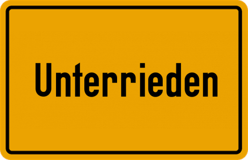 Ortsschild Unterrieden, Kreis Witzenhausen