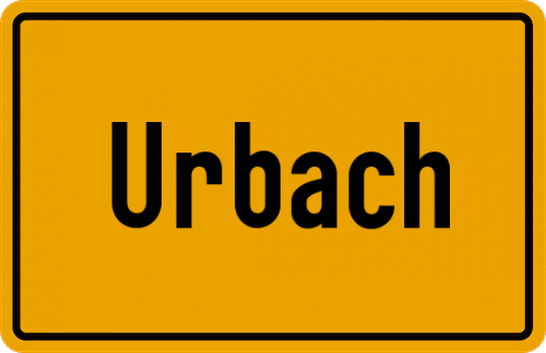 Ortsschild Urbach, Westerwald