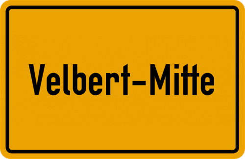 Ortsschild Velbert-Mitte