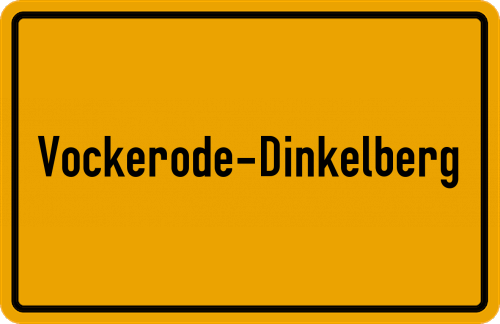 Ortsschild Vockerode-Dinkelberg