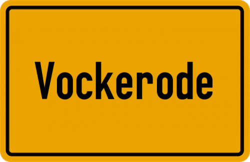 Ortsschild Vockerode, Kreis Eschwege