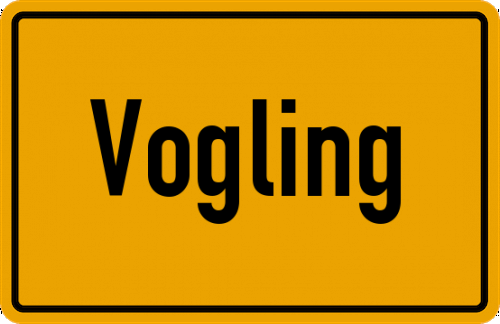 Ortsschild Vogling, Kreis Traunstein, Oberbayern