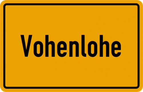 Ortsschild Vohenlohe