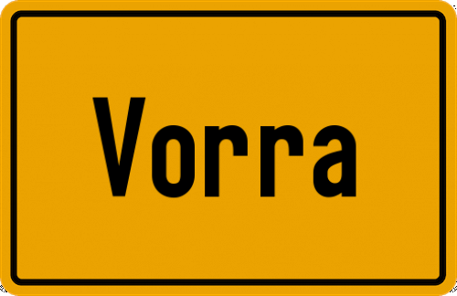 Ortsschild Vorra, Oberfranken