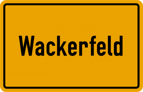 Ortsschild Wackerfeld, Kreis Schaumb-Lippe