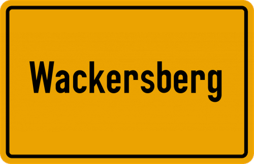 Ortsschild Wackersberg, Kreis Beilngries