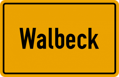 Ortsschild Walbeck, Rheinland