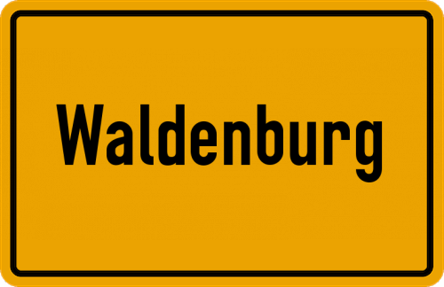 Ortsschild Waldenburg, Sachsen